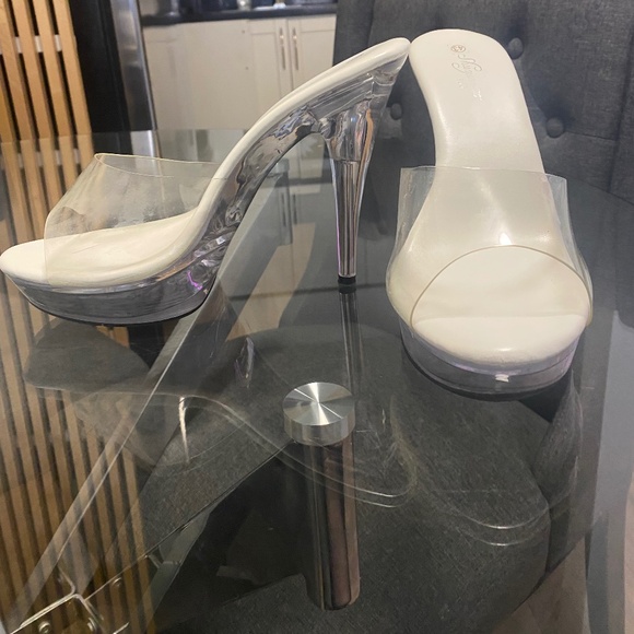 5inch Transparent Platform Heels, sz 10 - Picture 1 of 7